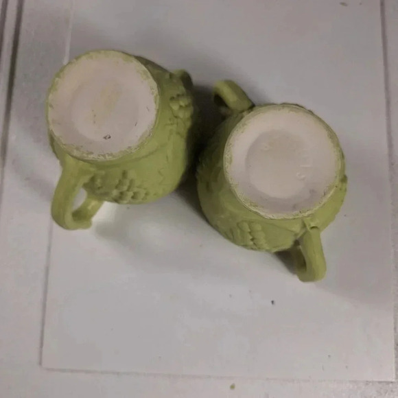 Arnels Vintage Creamer & Sugar Cup Grape Design Green Pottery - Picture 6 of 11